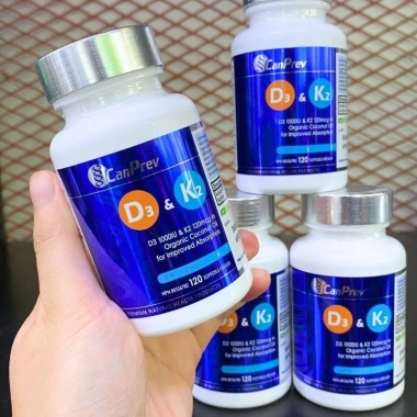 CanPrev Vitamin D3 K2 120 Viên - Da Đẹp, Xương Khỏe, Giảm Căng Thẳng - Giá ưu đãi 662.000 VND