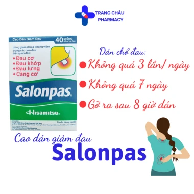 Cao dán giảm đau Salonpas hộp 10, 20, 40 miếng - giảm giá còn 23000đ 5 Cao dán giảm đau Salonpas hộp 10, 20, 40 miếng - giảm giá còn 23000đ 5