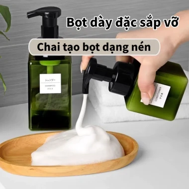 Chai Nhựa PET Vòi Nhấn 250/450ml , Nắp Pumb Sang Trọng Đựng Sữa,Tắm Lotion, Dầu Gội, Kem Dưỡng 2