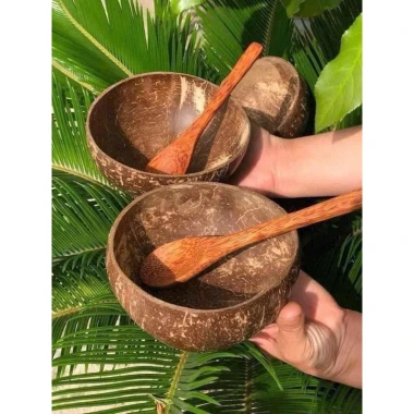 Chén Gáo Dừa Tự Nhiên Size To 13-15cm + Muỗng Gỗ Dừa, Giá Chỉ 10088đ 2 Chén Gáo Dừa Tự Nhiên Size To 13-15cm + Muỗng Gỗ Dừa, Giá Chỉ 10088đ 2