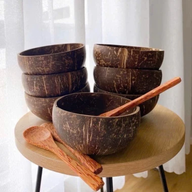 Chén Gáo Dừa Tự Nhiên Size To 13-15cm + Muỗng Gỗ Dừa, Giá Chỉ 10088đ 4 Chén Gáo Dừa Tự Nhiên Size To 13-15cm + Muỗng Gỗ Dừa, Giá Chỉ 10088đ 4