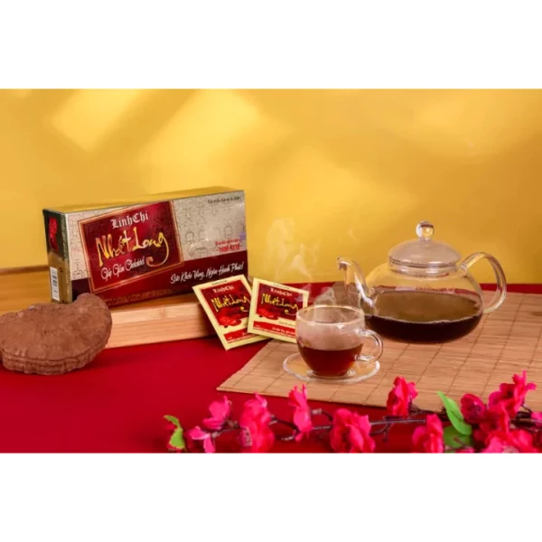 Hình ảnh sản phẩm [CHÍNH HÃNG] Trà Linh Chi Nhất Long - Hỗ trợ tốt cho người mỡ máu, hỗ trợ ổn định đường huyết, huyết áp