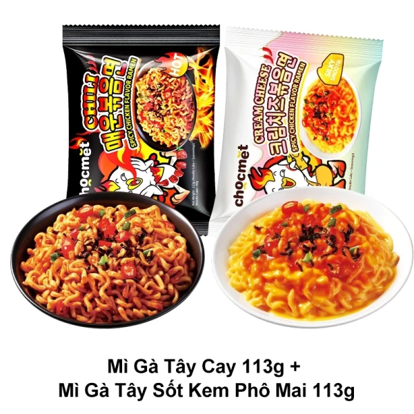 Thành phần và hương vị đặc trưng của CHOCMET Mì Gà Tây Cay Hàn Quốc vị Kem Phô Mai