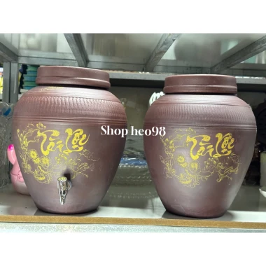 Chum Ngâm Rượu Bát Tràng Không Men 5-20L Tài Lộc Có Vòi & Không Vòi - Giá Chỉ 139k! 2 Chum Ngâm Rượu Bát Tràng Không Men 5-20L Tài Lộc Có Vòi & Không Vòi - Giá Chỉ 139k! 2