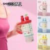 Cốc giữ nhiệt SHIKICK 800ml có tay cầm và ống hút, thép không gỉ 316, in hình dễ thương cho bé