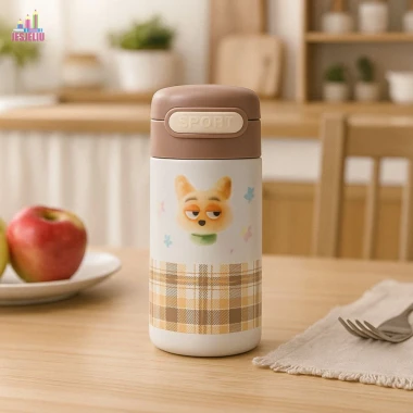 Cốc Nước Cách Nhiệt In Hoạt Hình Chống Rò Rỉ Thép Không Gỉ Giữ Nhiệt Cao Bỏ Túi Học Sinh