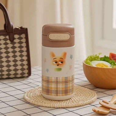 Cốc Nước Cách Nhiệt In Hoạt Hình Chống Rò Rỉ Thép Không Gỉ Giữ Nhiệt Cao Bỏ Túi Học Sinh
