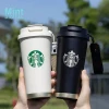 Cốc Starbucks 473ml Thép Không Gỉ Giữ Nhiệt Đôi Miệng, kèm ống hút và móc khóa quà tặng