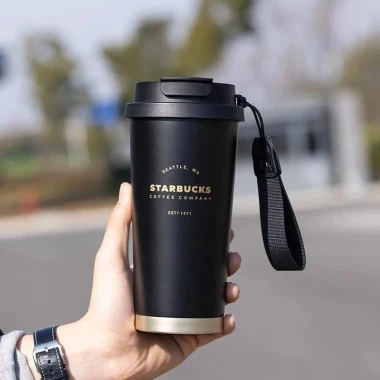 Cốc Starbucks 473ml Thép Không Gỉ Giữ Nhiệt Đôi Miệng, kèm ống hút và móc khóa quà tặng 2