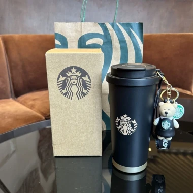 Cốc Starbucks 473ml Thép Không Gỉ Giữ Nhiệt Đôi Miệng, kèm ống hút và móc khóa quà tặng 4