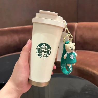 Cốc Starbucks 473ml Thép Không Gỉ Giữ Nhiệt Đôi Miệng, kèm ống hút và móc khóa quà tặng 6