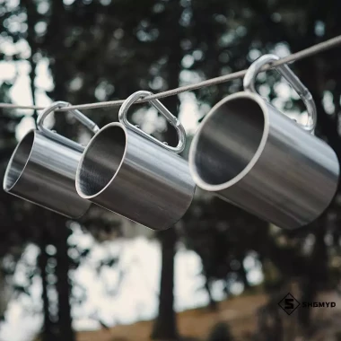 Cốc thép không gỉ 300ml bền cho cắm trại du lịch kèm móc carabiner tiện dụng 5 Cốc thép không gỉ 300ml bền cho cắm trại du lịch kèm móc carabiner tiện dụng 5