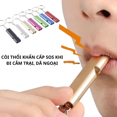 Còi Thổi Khẩn Cấp SOS Du Lịch Cắm Trại Hợp Kim Nhôm Giá Rẻ 12k 2