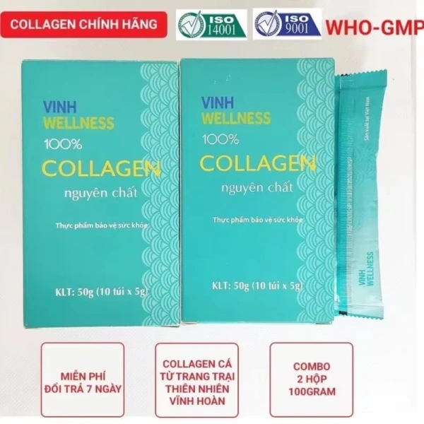 Hình ảnh sản phẩm Collagen Vĩnh Hoàn 100% Thủy Phân Nguyên Chất VINH WELLNESS 50g Giảm Giá 199k