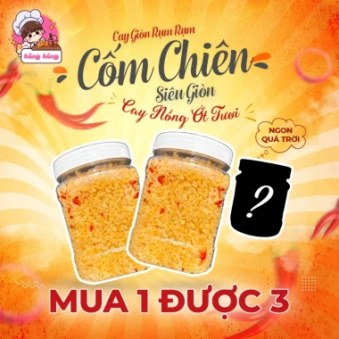 Cốm Chiên Mắm Tỏi Ớt Siêu Giòn Cay 1Kg + 2 Hũ Tặng, Giá Chỉ 209.000đ 2 Cốm Chiên Mắm Tỏi Ớt Siêu Giòn Cay 1Kg + 2 Hũ Tặng, Giá Chỉ 209.000đ 2