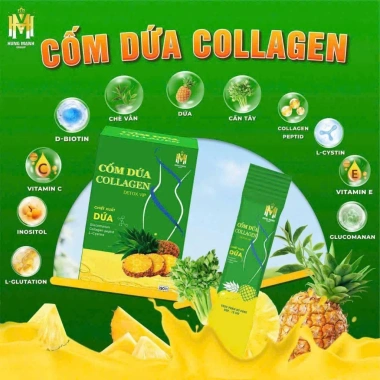 CỐM DỨA COLLAGEN - Cốm Dứa Collagen Detox Vip Chính Hãng hỗ trợ đẹp da đẹp dáng, detox cơ thể, bổ sung collagen hộp15goi