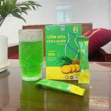 CỐM DỨA COLLAGEN - Cốm Dứa Collagen Detox Vip Chính Hãng hỗ trợ đẹp da đẹp dáng, detox cơ thể, bổ sung collagen hộp15goi