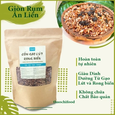 Cốm gạo lứt sấy rong biển 500g - Dinh dưỡng cao, giảm cân keto, tiện lợi, giá 65.000 VND