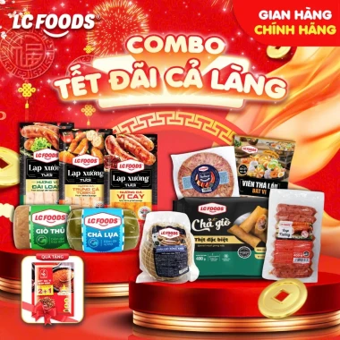 Combo 10 món Tết - Lạp Xưởng Đá, Chân giò, Chả Lụa, Giò Thủ, Chả Giò, Viên Lẩu LC FOODS 859.000 2