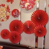 Combo 10 quạt giấy đỏ Tết – Trang trí tường phúc đỉnh, quà Tết sinh động, chỉ 25.000 VND