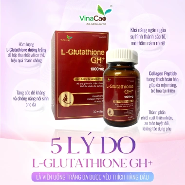 Combo 150 viên L‑glutathione GH+ L‑cystine Phils Lin Vitamin C DHC - Trắng da, 804.000 VND