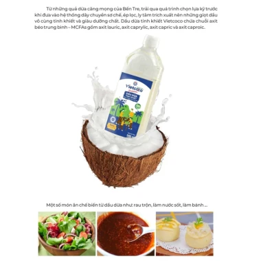 Combo 2 chai Dầu dừa tinh khiết Organic Vietcoco 500ml - Giảm giá 320.000, giá gốc 393.600