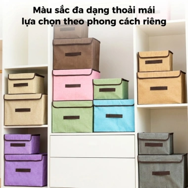 Combo 2 Hộp Vải Đựng Đồ Đa Năng Có Nắp Đậy Jyoohome Hộp Đựng Quần Áo Đồ Lót Gấp Gọn Tiện Lợi 5 Combo 2 Hộp Vải Đựng Đồ Đa Năng Có Nắp Đậy Jyoohome Hộp Đựng Quần Áo Đồ Lót Gấp Gọn Tiện Lợi 5