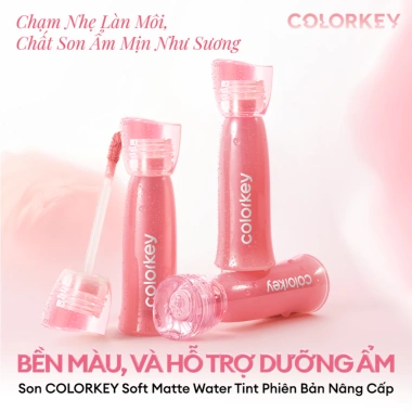Combo 2 Son COLORKEY Watery Tint 2.5g - Bền màu lâu, không dính cốc, siêu mịn, chỉ 439k
