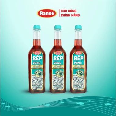 Combo 3 chai Nước mắm Cá Cơm Bếp Vàng 12N 900ml, tặng 1 chai cùng loại, giá ưu đãi 3