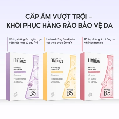 Combo 3 hộp ColorKey Luminous Vitamin B5 Mặt Nạ Giấy 10 miếng cấp ẩm da mịn màng - 338.999