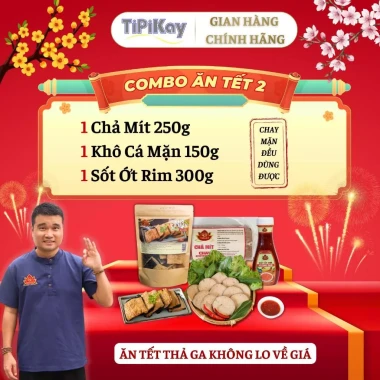 Combo 3 Món Tết 2.026 - Chả Mít 250g, Khô Cá Mặn 150g, Sốt Ớt Rim 300g – Giá chỉ 150k TiPiKay