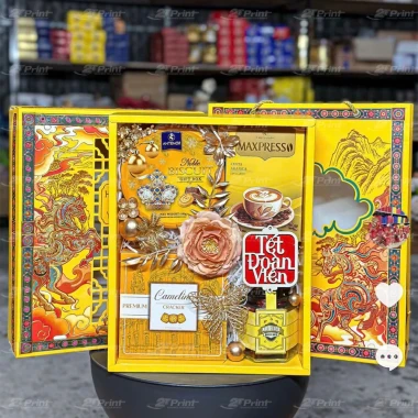 Combo 5 Hộp Đựng Quà Tết Song Mã Phi Vân Sang Trọng, Túi Xách Cao Cấp, Chỉ 250,000 Quà Biếu Tặng 3