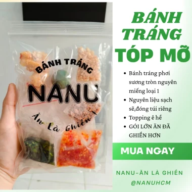 COMBO Bánh Tráng Phơi Sương Tóp Mỡ NANU 10 Bịch - Giảm 25% Chỉ Còn 90950đ 2