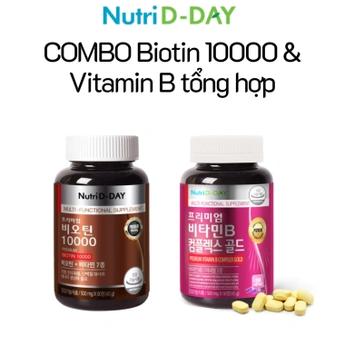 Combo Biotin 10.000 + Vitamin B tổng hợp 90 viên - Dùng 3 tháng, chỉ 790.000đ 2