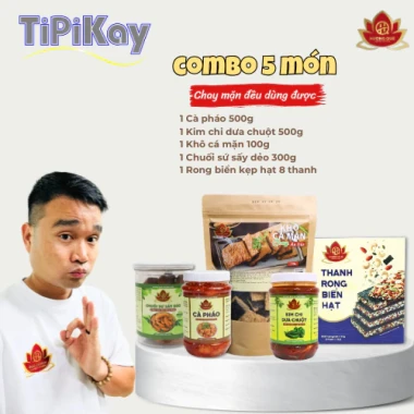 Combo Cà Pháo, Kim Chi Dưa Chuột, Cá Mặn, Chuối Sứ Sấy Dẻo, Rong Biển Hạt – 245.000 VND