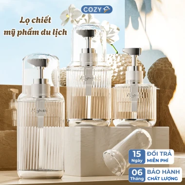 Combo lọ chiết mỹ phẩm cao cấp CozyHome, chai chiết dầu gội sữa tắm trong suốt mang đi du lịch tiện lợi 2