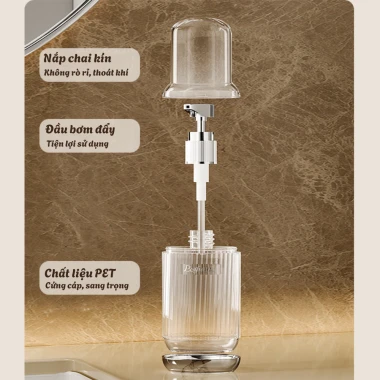 Combo lọ chiết mỹ phẩm cao cấp CozyHome, chai chiết dầu gội sữa tắm trong suốt mang đi du lịch tiện lợi 4
