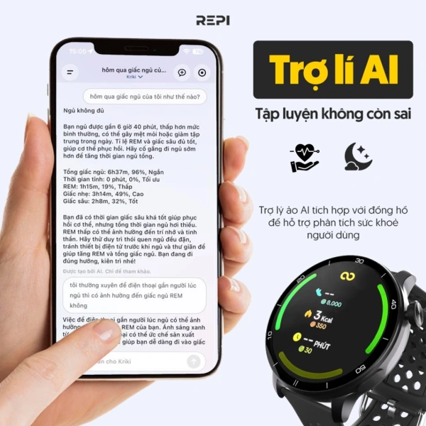 Hình ảnh sản phẩm Combo Luyện Tập Đồng Hồ BeeWatch Active 1 GPS + Kính Beecube REPI - GPS Độc lập-Bảo hành 12 tháng-Nghe nhạc gọi điện