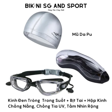 Combo Mắt Kính Bơi Chống Nước & Mũ Bơi Da Pu - Giá Rẻ 179k, Bơi Lội, Du Lịch Biển Lý Tưởng 3