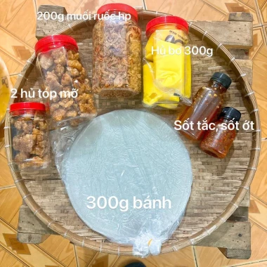 COMBO NGOẠI HẠNG: Bánh tráng phơi sương + BƠ HỦ SIÊU TO + Ruốc Hành Phi 20 COMBO NGOẠI HẠNG: Bánh tráng phơi sương + BƠ HỦ SIÊU TO + Ruốc Hành Phi 20