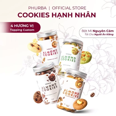 Cookies Hạnh Nhân Cám 3 Vị Dark Choco, Mango Matcha, Cranberry Cheese HeBekery 139k