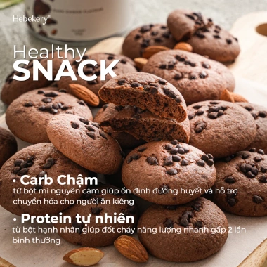 Cookies Hạnh Nhân Cám 3 Vị Dark Choco, Mango Matcha, Cranberry Cheese HeBekery 139k