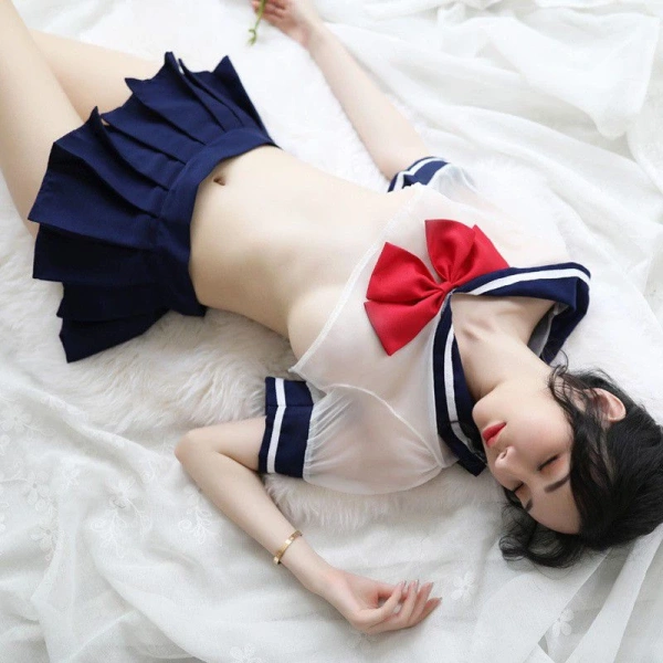 Hình ảnh sản phẩm Cosplay Sexy Nữ Sinh Nhật Bản JK Lolita Gợi Cảm - Đồ Ngủ Xuyên Thấu Giá 159k
