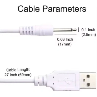 CP19 Dây cáp sạc USB 2.5mm cho máy rung rửa mặt tẩy da chết - 28.420 VND giảm 21%