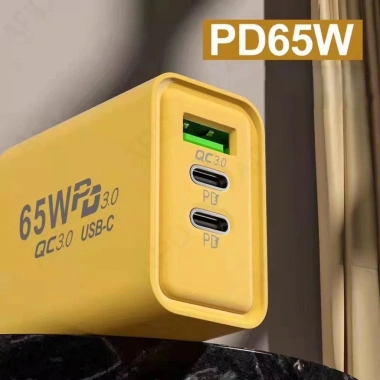 Củ Sạc Nhanh 65W QC3.0 | 3 Cổng USB + Type‑C PD | Phích Cắm EU – Giá 45.000₫
