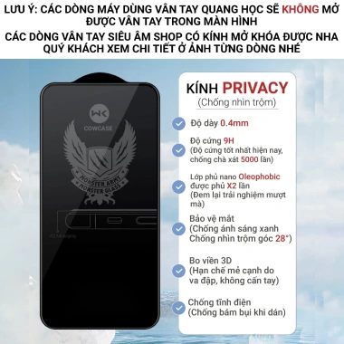 Cường lực chống nhìn trộm Samsung A17 A07 A56 A36 A06 A15 A14 A12 A51 50.000đ