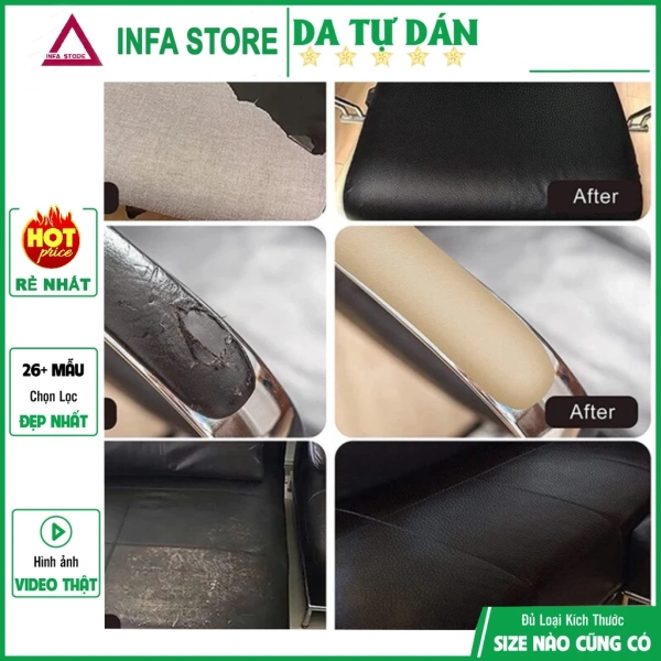 Hình ảnh sản phẩm Da Dán Ghế Sofa Tự Dính PU - Miếng Bảo Vệ Tiết Kiệm Chi Phí Sửa Chữa Tại Nhà