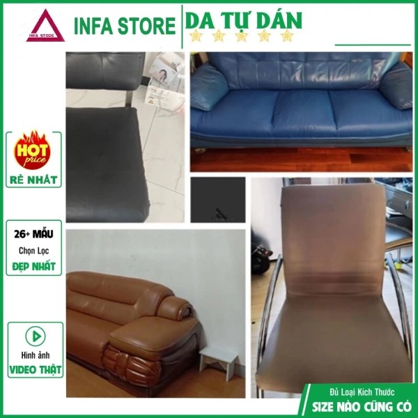 Hình ảnh sản phẩm Da Dán Ghế Sofa Tự Dính PU - Miếng Bảo Vệ Tiết Kiệm Chi Phí Sửa Chữa Tại Nhà