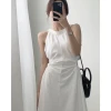 Đầm Dài Cut Out Màu Trắng Siêu Đẹp Váy Maxi Midi Bo Chun Khoét Eo Giảm Giá Cực Sâu chỉ 305k 2