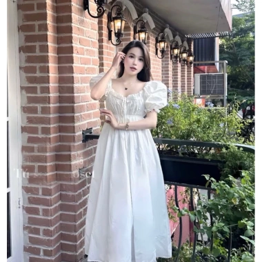 Đầm Maxi Babydoll Tay Phồng Bo Chun Ngực Xinh Nhẹ Nhàng, Nữ Tính, Giá Ưu Đãi 178.300 VNĐ